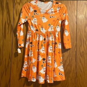Orange Halloween Ghost Dress